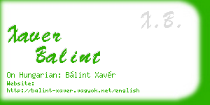 xaver balint business card